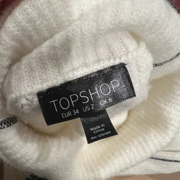 Topshop Sweaters Topshop Cropped White Turtleneck Sweater With